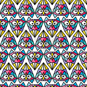 Colorful owl background pattern theme - vector clip art
