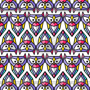 Colorful owl background pattern theme - vector image