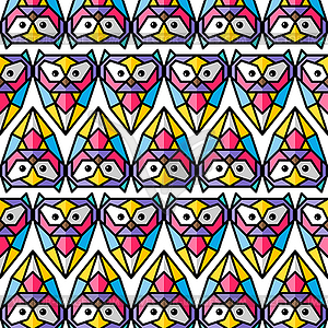 Colorful owl background pattern theme - vector clipart