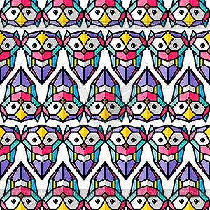 Colorful owl background pattern theme - vector image