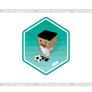 Soccer isometric theme iran - vector image