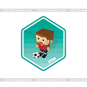 Soccer isometric theme spain - vector clip art