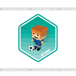 Soccer isometric theme iceland - vector image