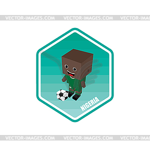 Soccer isometric theme nigeria - vector EPS clipart