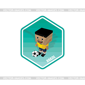 Soccer isometric theme brazil - vector image