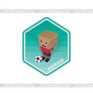 Soccer isometric theme costa rica - vector image