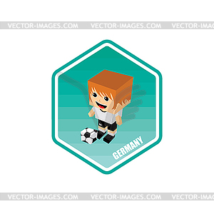 Soccer isometric theme germany - vector clipart