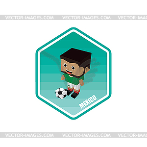 Soccer isometric theme mexico - vector clip art