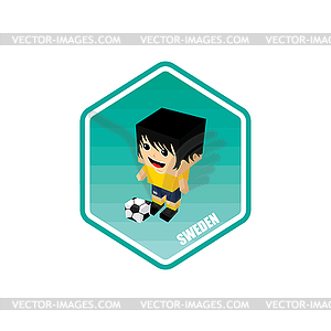Soccer isometric theme sweden - royalty-free vector clipart