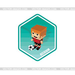 Soccer isometric theme belgium - vector clipart