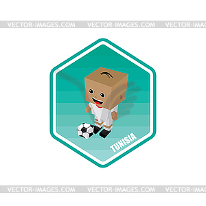 Soccer isometric theme tunisia - vector clip art