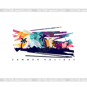 Summer holiday vacation theme art - vector image