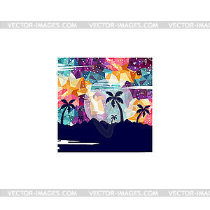 Summer holiday vacation theme art - vector clipart