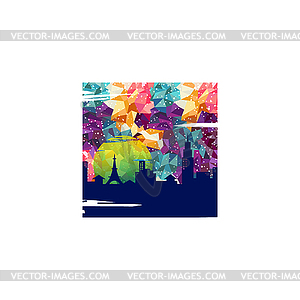 Capital city theme art - vector clipart