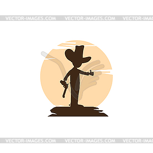 Sheriff silhouette art logo - vector image