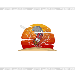 Space rocket shuttle launch - vector clipart