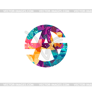 Colorful alphabet theme sign symbol - vector clip art