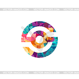 Colorful alphabet theme sign symbol - vector clipart