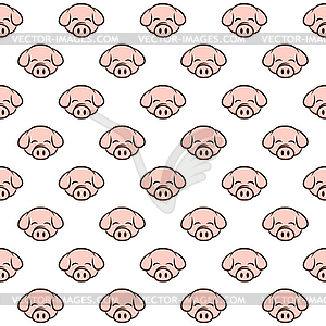 Seamless pattern pig pork bacon theme - vector clipart