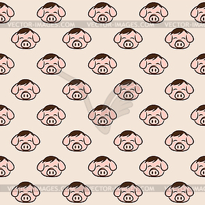 Seamless pattern pig pork bacon theme - vector image