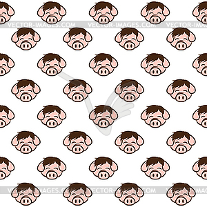 Seamless pattern pig pork bacon theme - vector image