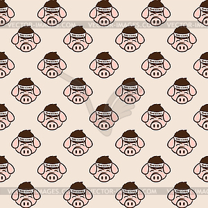 Seamless pattern pig pork bacon theme - vector clip art