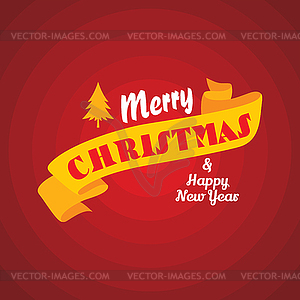Merry christmas and happy new year - vector image