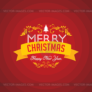 Merry christmas and happy new year - vector image