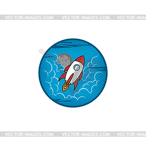 Space moon expedition traveller rocket - vector image