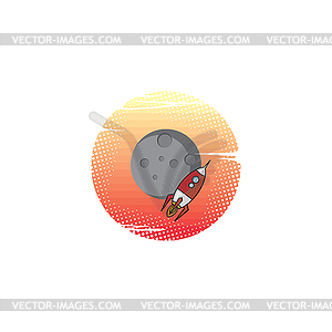 Space moon expedition traveller rocket - royalty-free vector image