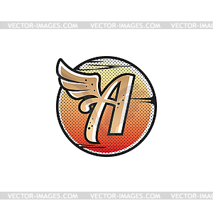 Aviator wing sign symbol - vector clip art