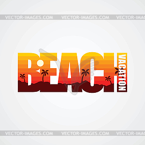 Summer holidays beach sign symbol - vector clipart