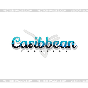 Caribbean summer holidays beach sign symbol - vector EPS clipart