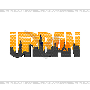 Urban cityscape view sign symbol - royalty-free vector clipart