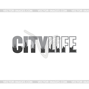 City life cityscape view sign symbol - vector image