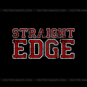 Hardcore music straight edge movement - vector clipart