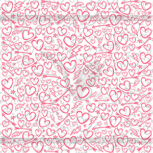 Valentines day doodle sketch art - color vector clipart