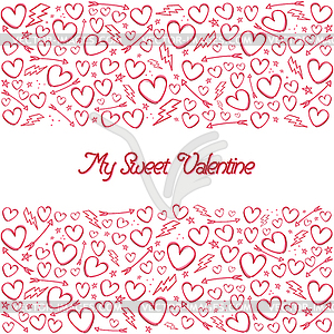 Valentines day doodle sketch art - vector clip art