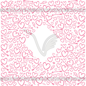 Valentines day doodle sketch art - vector clipart