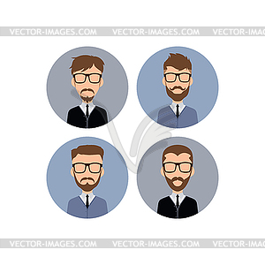 Gentleman hipster worker avatar - color vector clipart