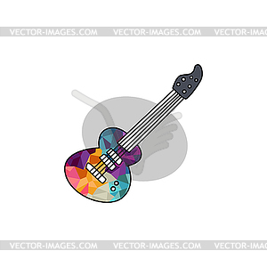 Rock guitar instrument acoustic electric theme - vector clipart