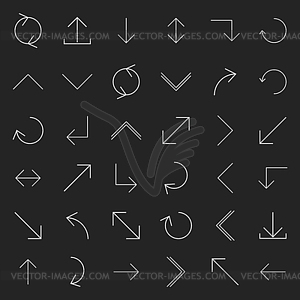 Set of linear arrow,  - vector clipart