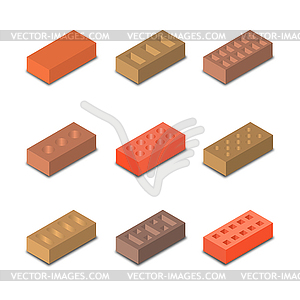 Set of isometric bricks,  - vector EPS clipart