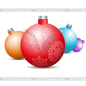 Toys and decorations for Christmas tree,  - vector EPS clipart