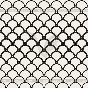 Seamless Black and White Overlapping Circles Pattern - vector clipart