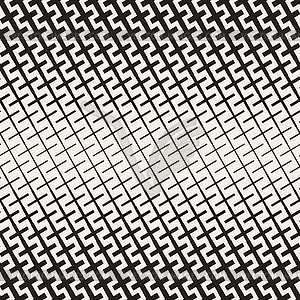 Cross Shapes Halftone Lattice. Seamless Black and - vector clip art