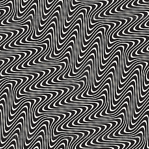 Wavy Lines Marbelling Effect. Seamless Black and - royalty-free vector clipart