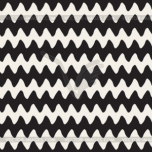 Horizontal ZigZag Lines. Seamless Black and White - vector clipart