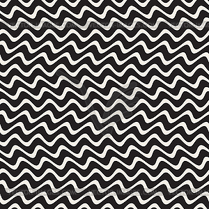 Horizontal ZigZag Lines. Seamless Black and White - vector clipart