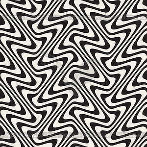 Wavy Lines MarblingEffect. Seamless Black and - vector clipart